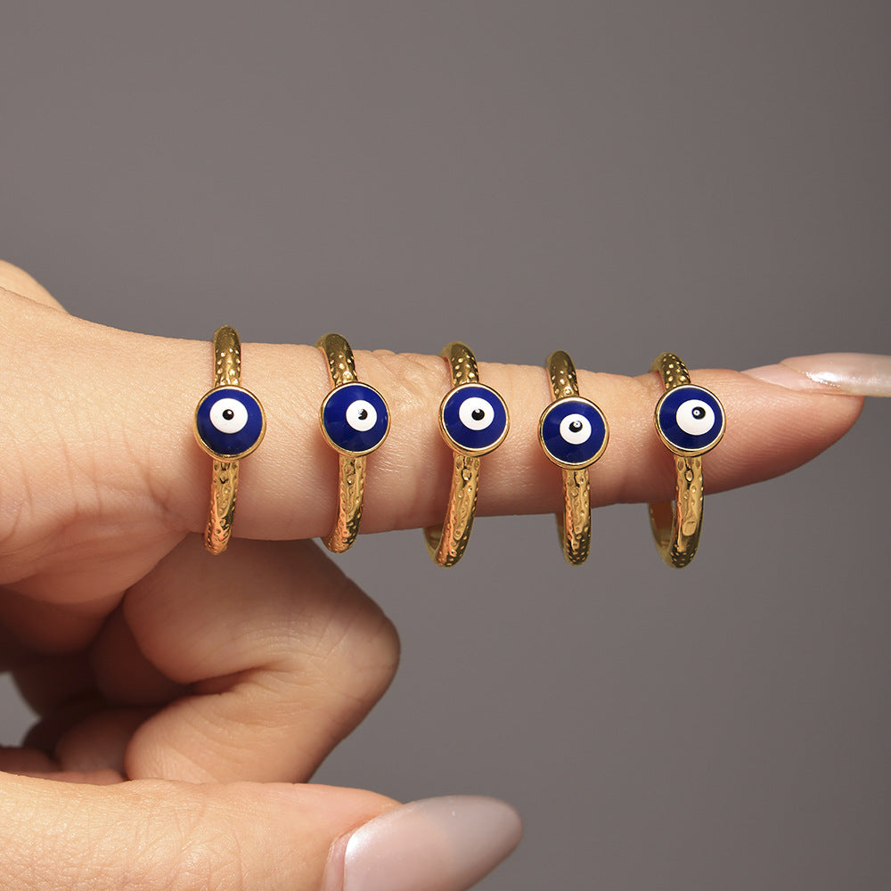 Damenring mit modernem Augendesign aus hochwertigem Edelstahl Shop Nory