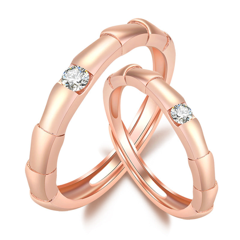 Damenring mit elegantem Bambusdesign und funkelndem Zirkonia Shop Nory