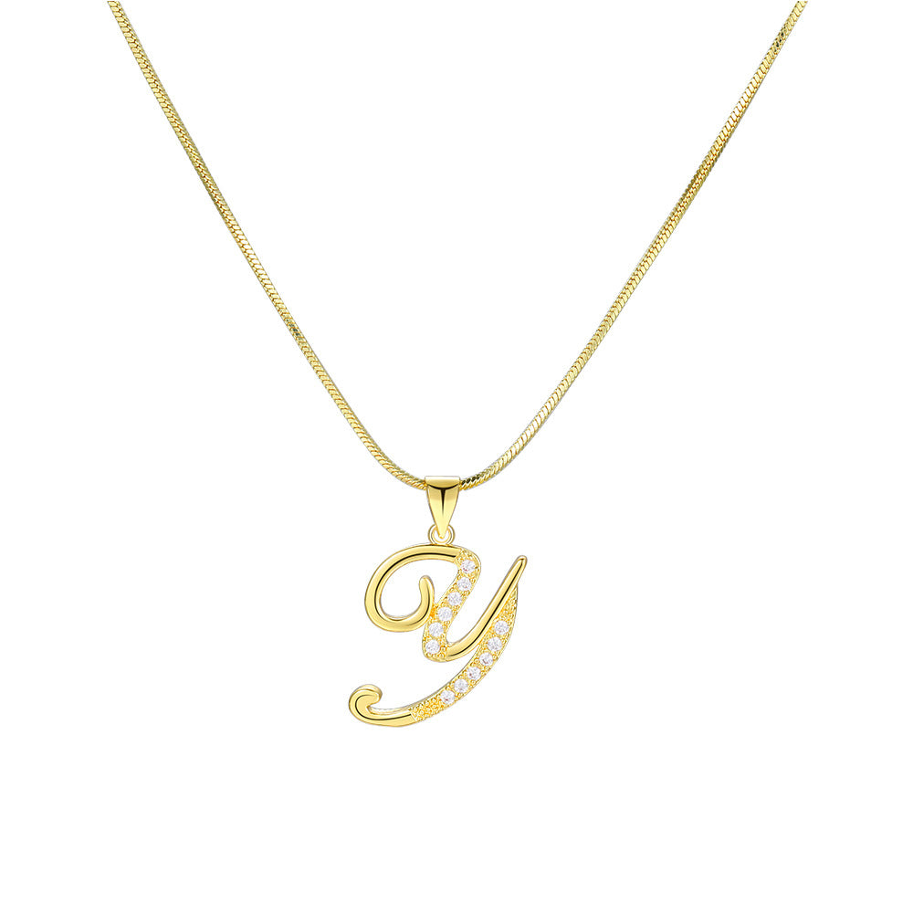 Damen Halskette mit funkelndem Y-Anhänger und eleganter Feingold-Oberfläche Shop Nory