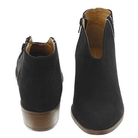 Damen Kurzschaft‑Stiefelette mit V‑Cut spitzer Vorderkappe und seitlichem Reißverschluss Shop Nory