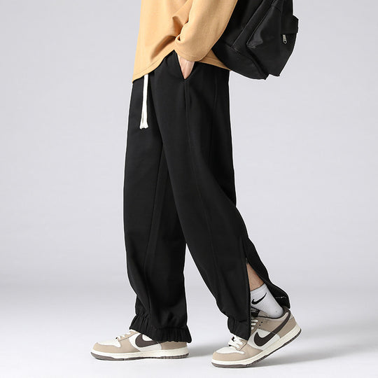 Herren weite Jogginghose mit seitlichem Reißverschluss‑Schlitz, elastischem Bund & Kordelzug Shop Nory