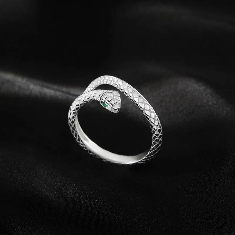 Damen Offener Ring im eleganten Schlangen-Design mit funkelndem Detail Shop Nory