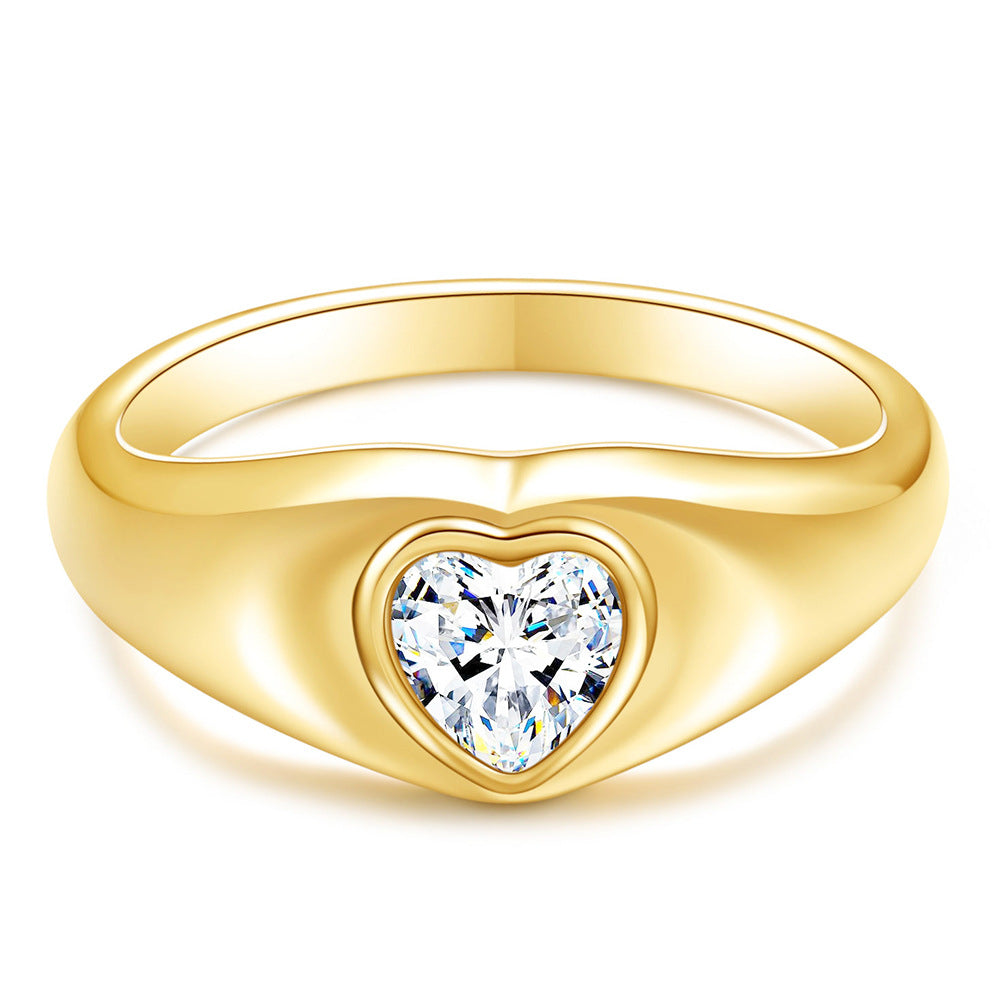Damen Ring mit herzförmigem Zirkonia-Einsatz Shop Nory