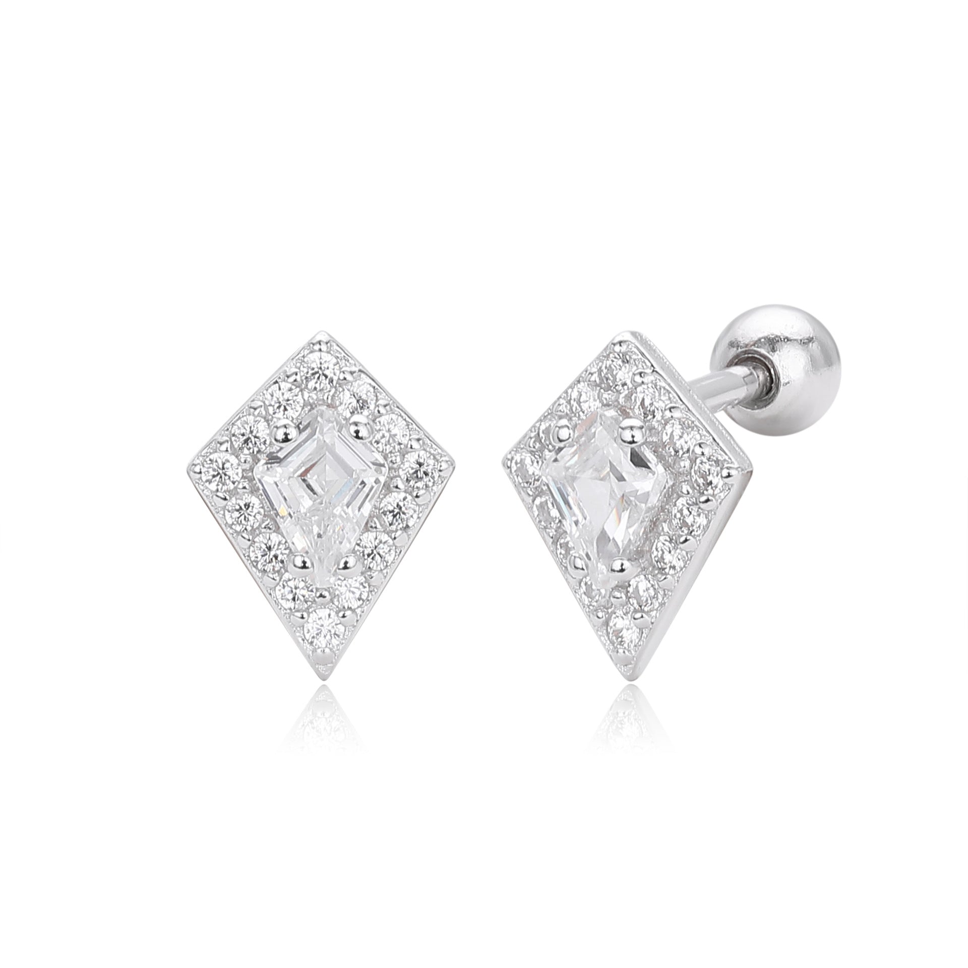 Damen Ohrstecker mit luxuriösem Zirkonbesatz aus hochwertigem 925 Sterling Silber Shop Nory