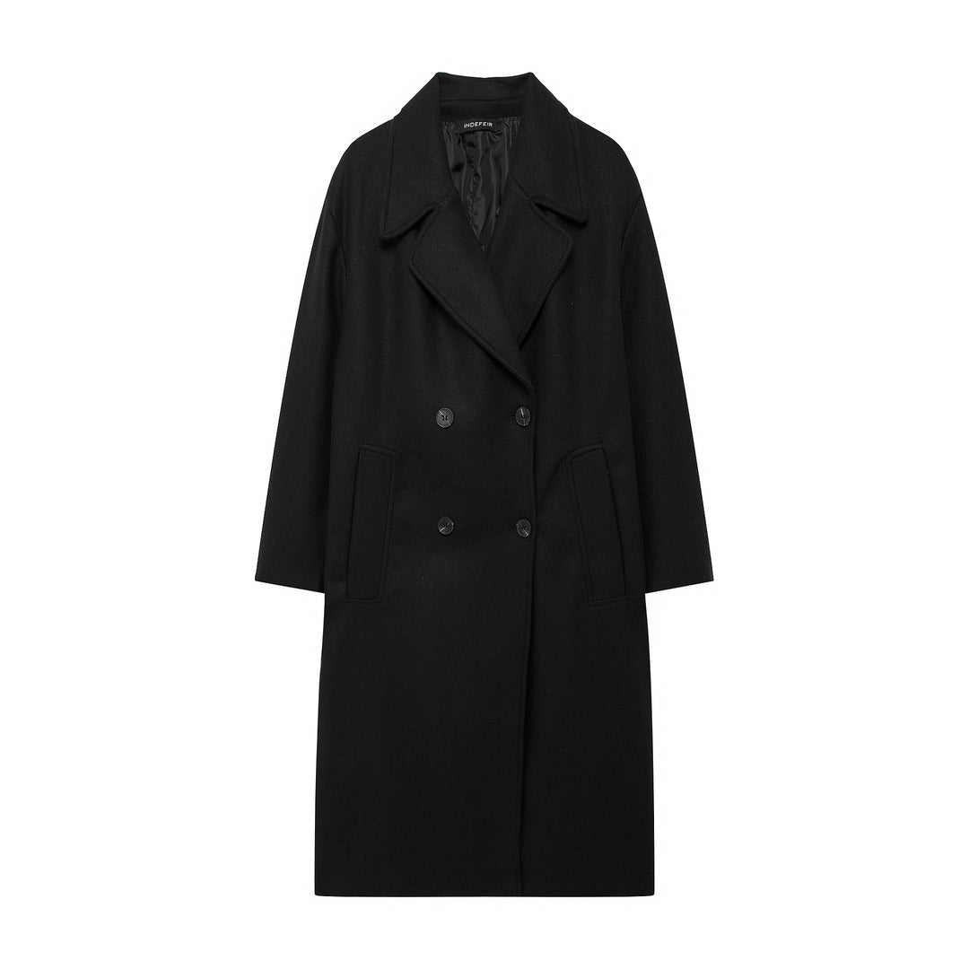 Damen Doppelreihiger Wollmix-Mantel mit Oversize-Schnitt und Reverskragen Shop Nory