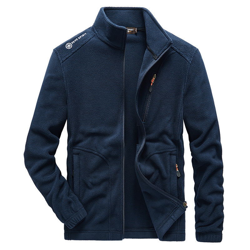 Herren Microfleece-Outdoorjacke mit Stehkragen, durchgehendem Reißverschluss und Ziptaschen Shop Nory