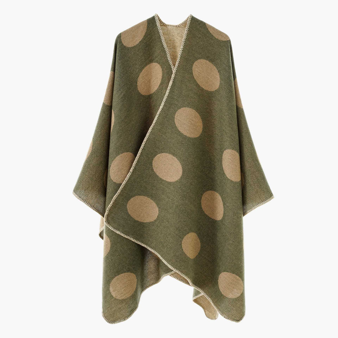 Damen Punkte-Überwurf Cape aus Wollmix mit Zierstich Shop Nory