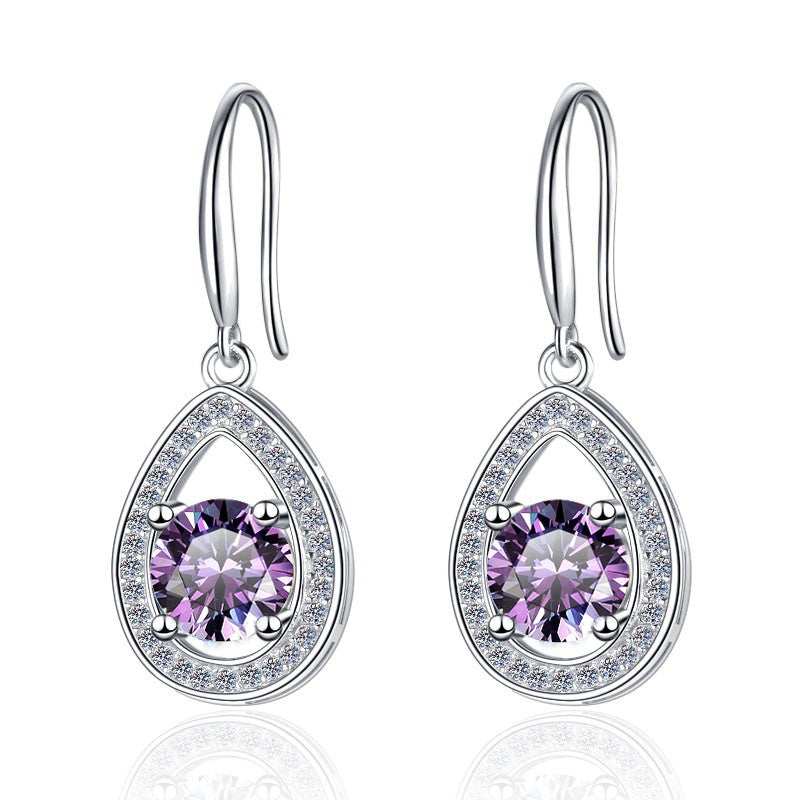 Damen Ohrhänger mit glänzendem Zirkonia und eleganter Tropfenform Shop Nory