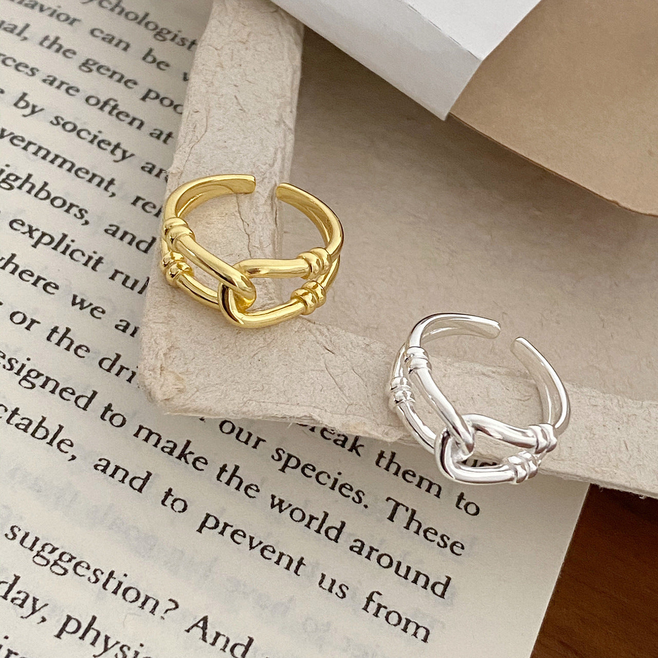 Damen Offener Ring mit kreativem Kettendesign Shop Nory