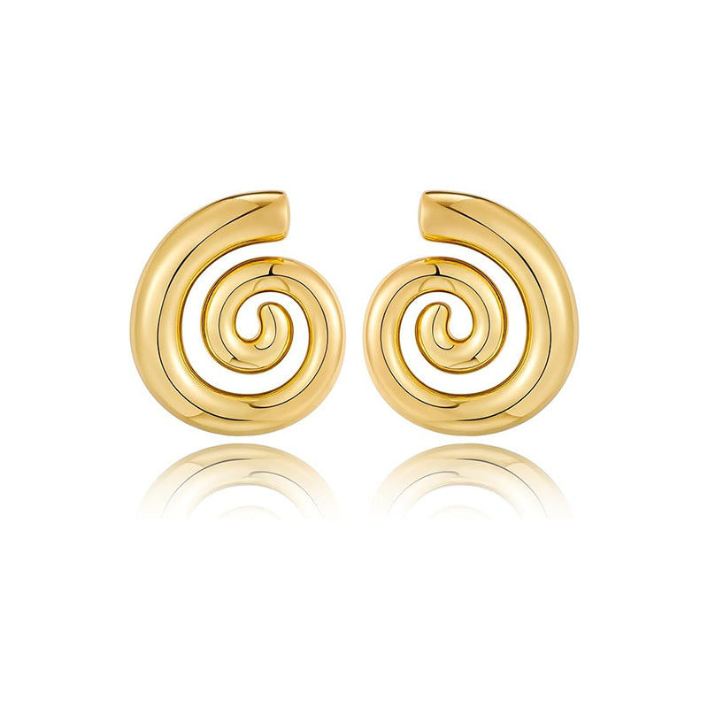 Damen Ohrstecker in zeitgenössischem Spiral-Design Shop Nory