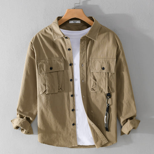 Herren Utility-Overshirt mit Doppel-Brusttaschen und Karabinerdetail Shop Nory