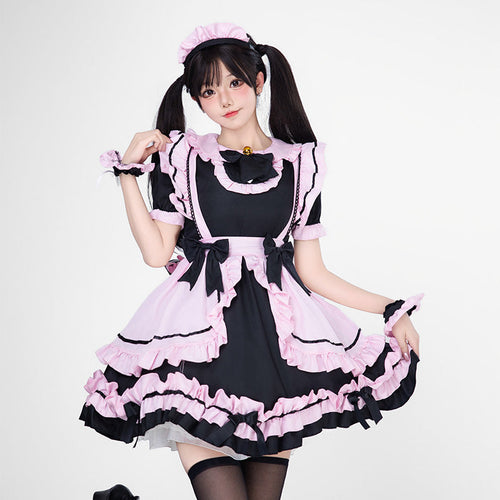 Mädchen verspieltes Kostümkleid mit Rüschen und Katzenohren Shop Nory