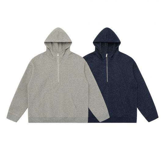 Unisex Kapuzen-Halbzip-Sweatshirt mit Kängurutasche und Rippbündchen Shop Nory