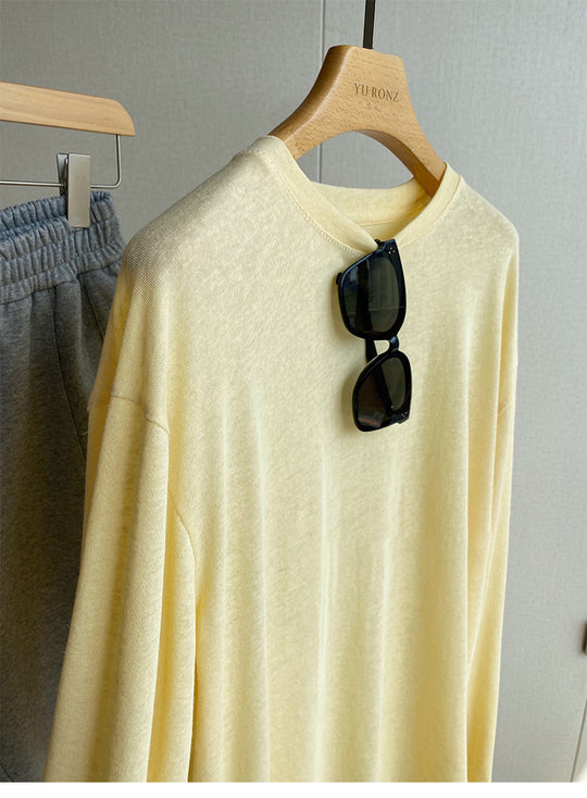 Damen Lässiges Langarmshirt mit V-Ausschnitt Shop Nory