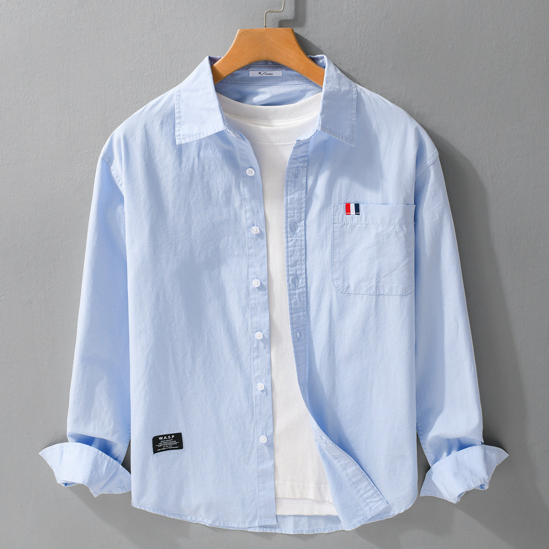 Herren Leichtes Baumwoll-Overshirt im Hemdjackenstil mit Brusttasche und Soft‑Touch Shop Nory