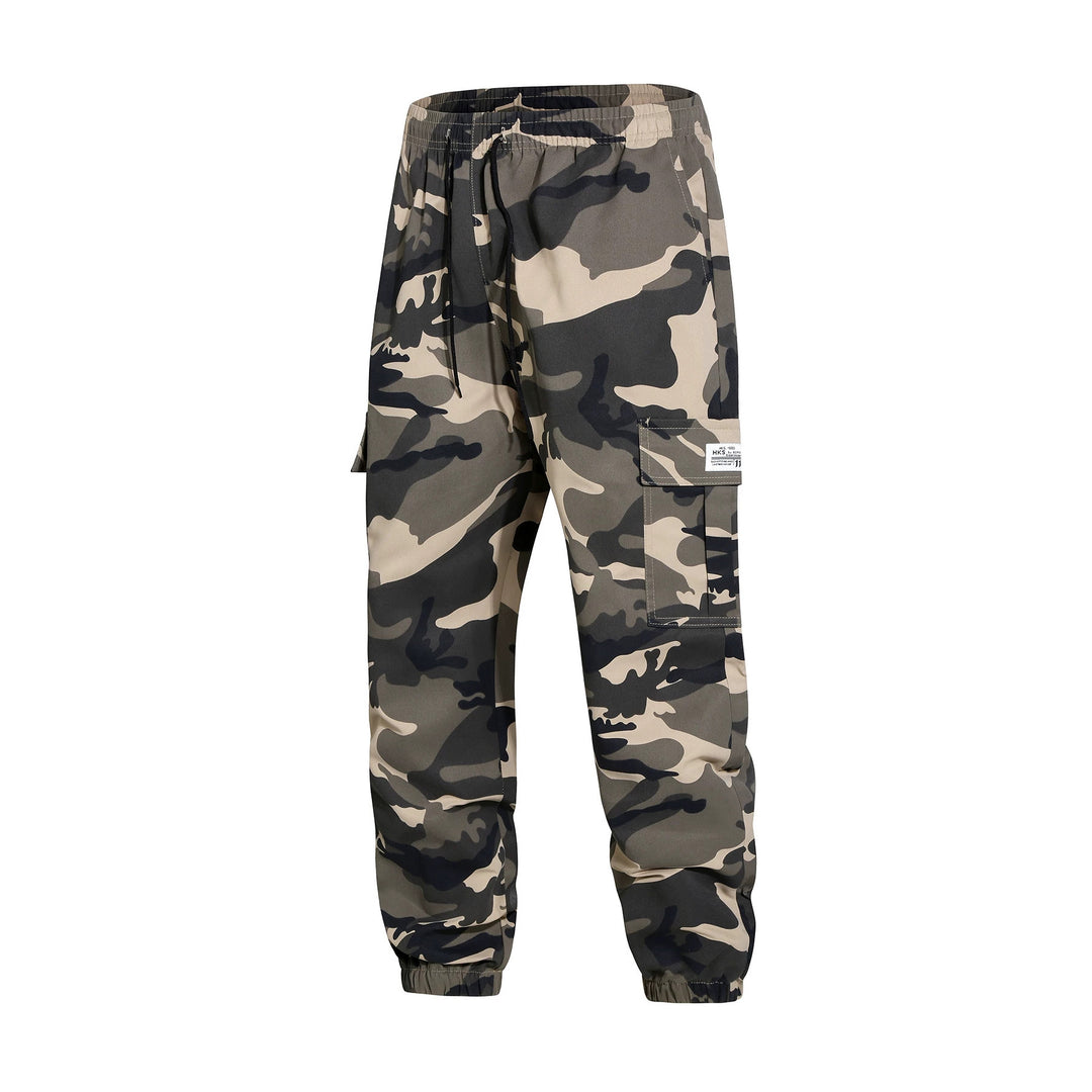 Herren Cargohose im Joggerstil mit Camouflage, Tunnelzugbund & elastischen Knöchelbündchen Shop Nory
