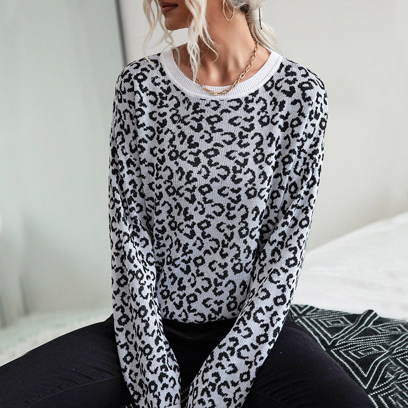 Damen Asymmetrischer Feinstrickpullover mit offener Schulter und Animal‑Jacquard Shop Nory
