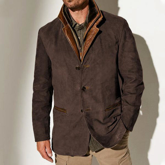 Herren Wildleder-Sakko mit herausnehmbarer Leder-Innenweste Shop Nory