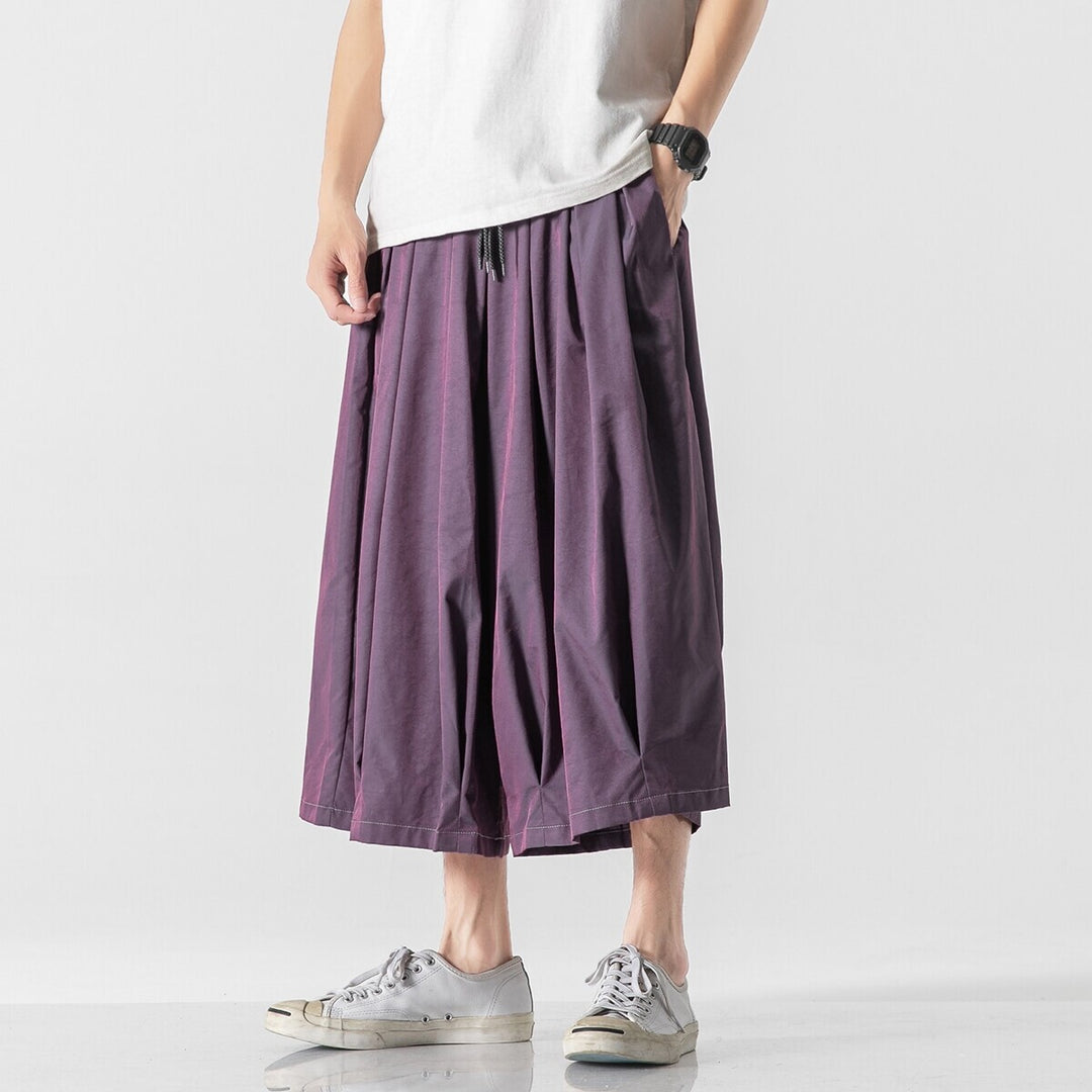 Herren Weit geschnittene Culotte-Loungehose mit tiefem Schritt und elastischem Tunnelzug Shop Nory