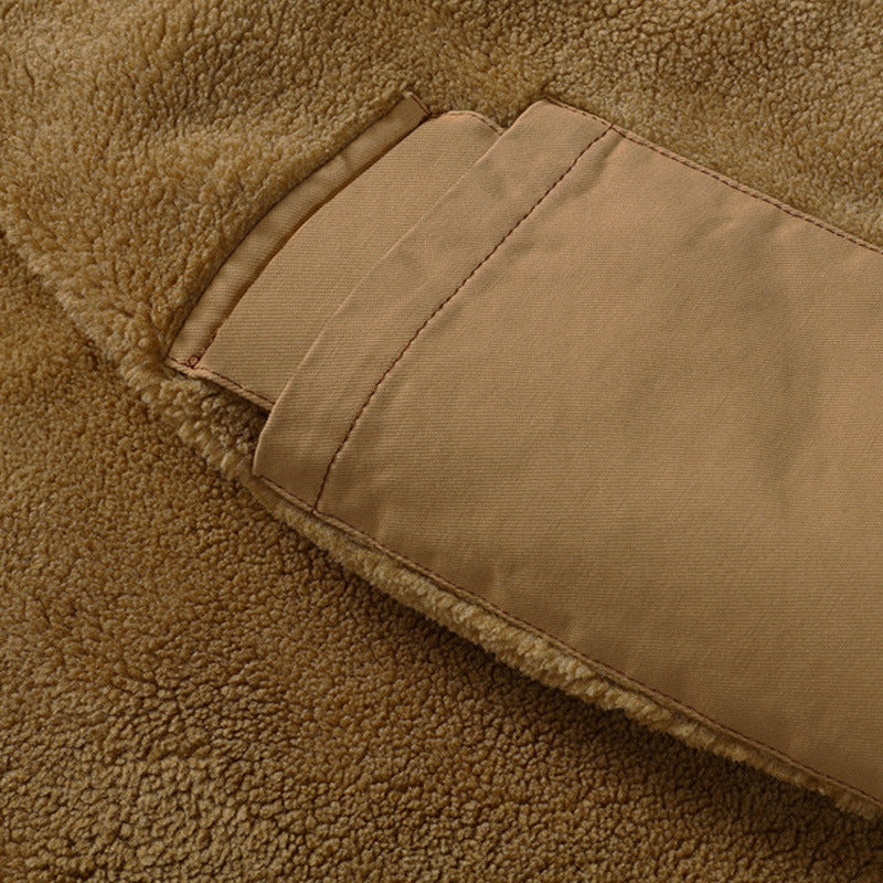 Herren Canvas-Fieldjacke mit wärmender Sherpa-Innenfutter und Utility-Taschen Shop Nory