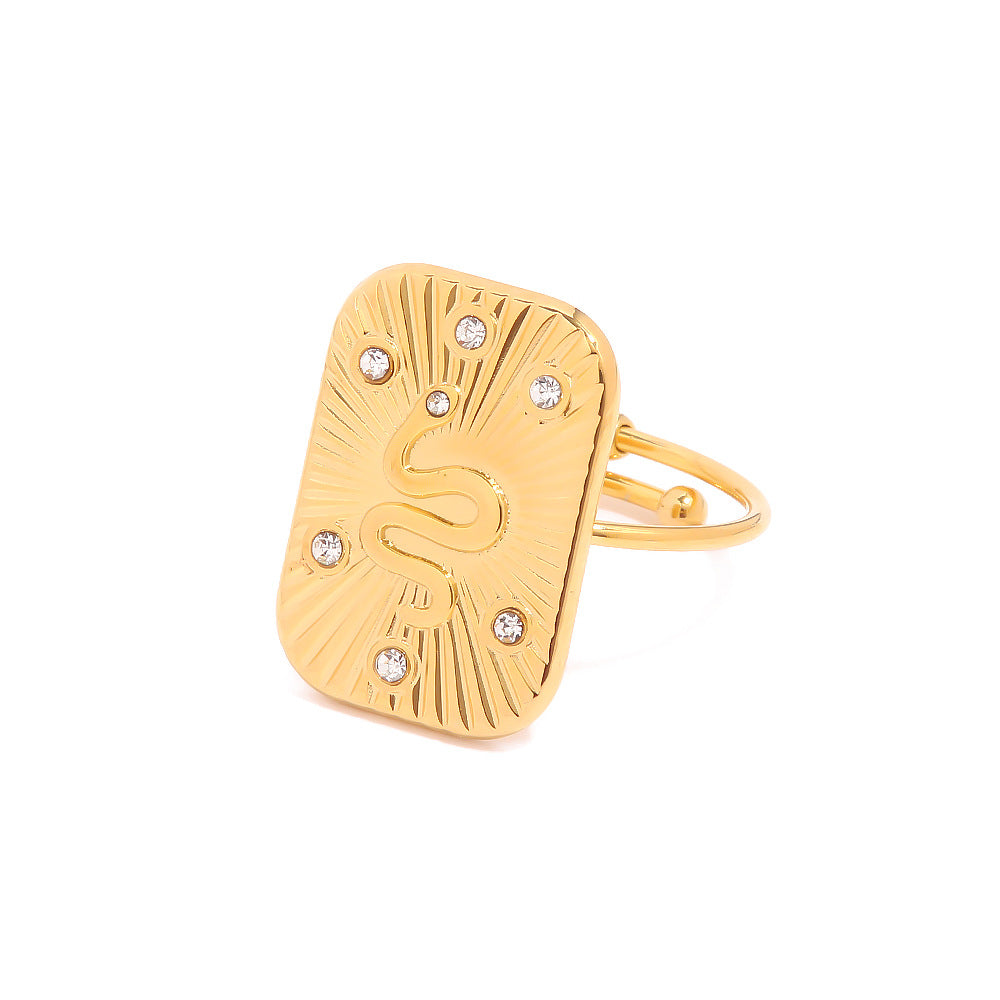 Damen Offener Ring mit floralem Design und hochwertiger Edelstahlverarbeitung Shop Nory