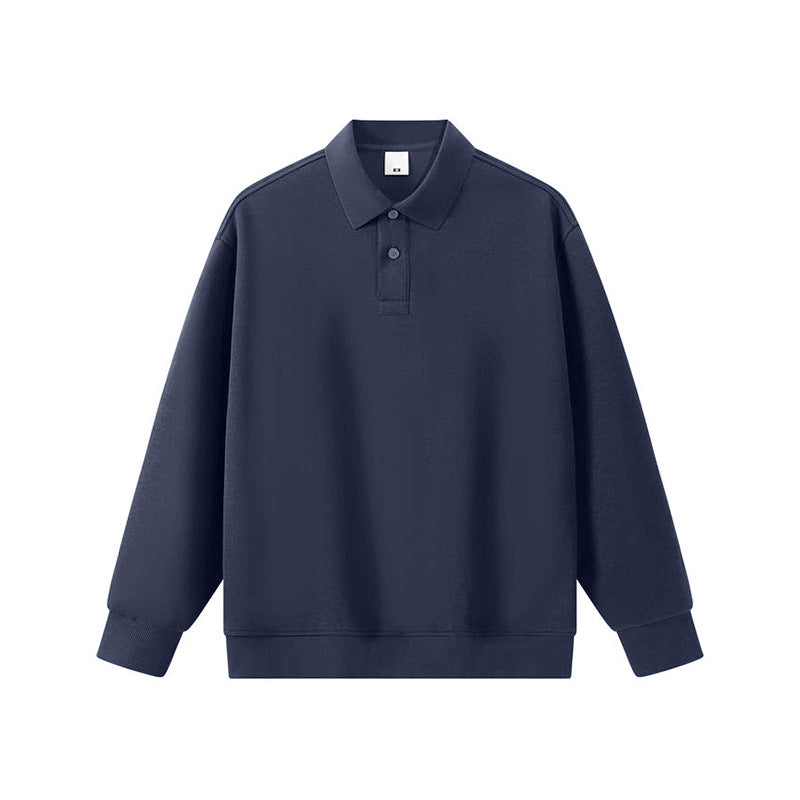 Unisex Oversize-Polo-Sweatshirt mit gerippten Bündchen und Knopfleiste Shop Nory