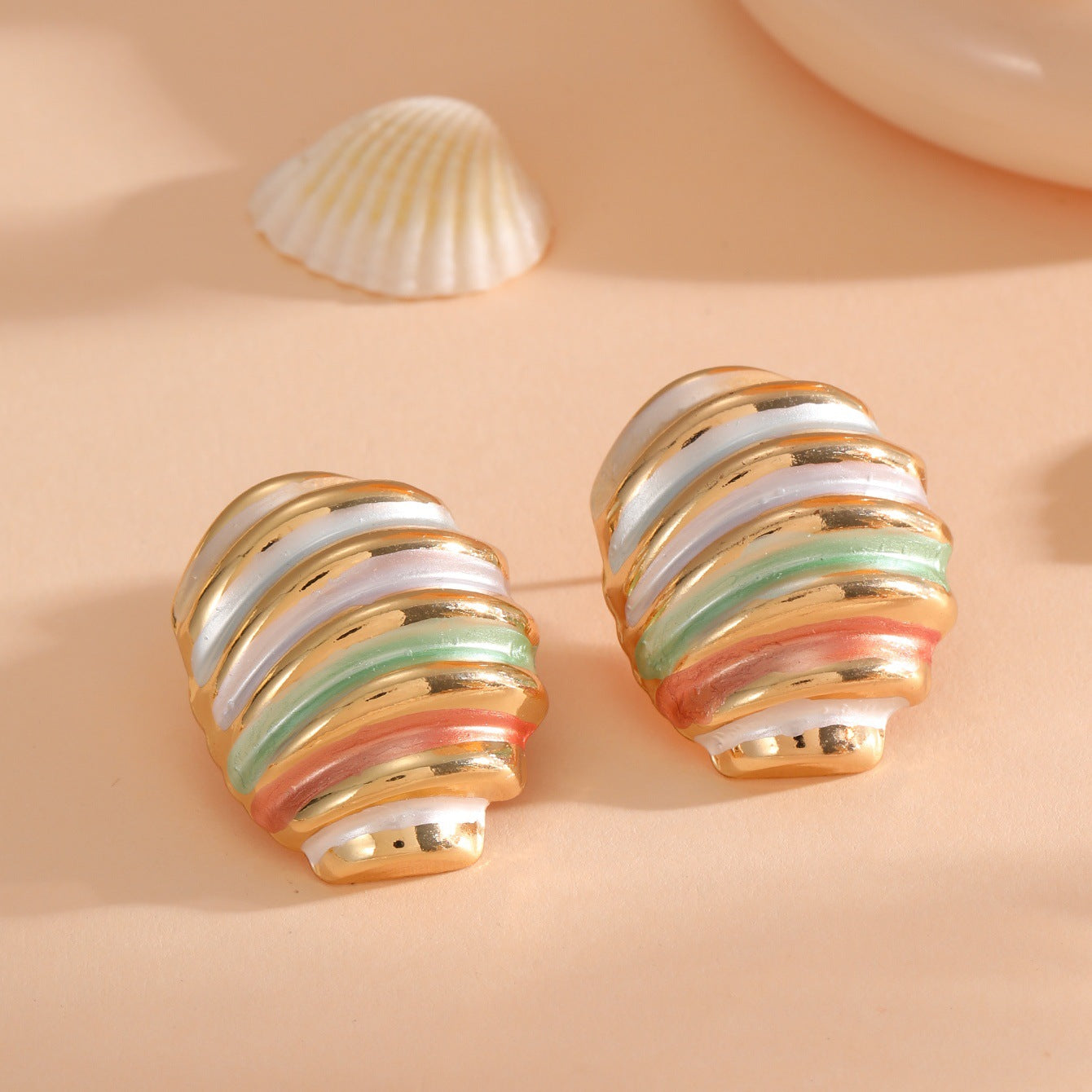 Damen Ohrclips im maritimen Muschel-Design Shop Nory