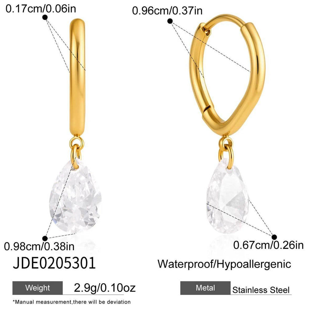 Damen Ohrhänger mit eleganten Tropfenanhängern aus hypoallergenem Edelstahl Shop Nory
