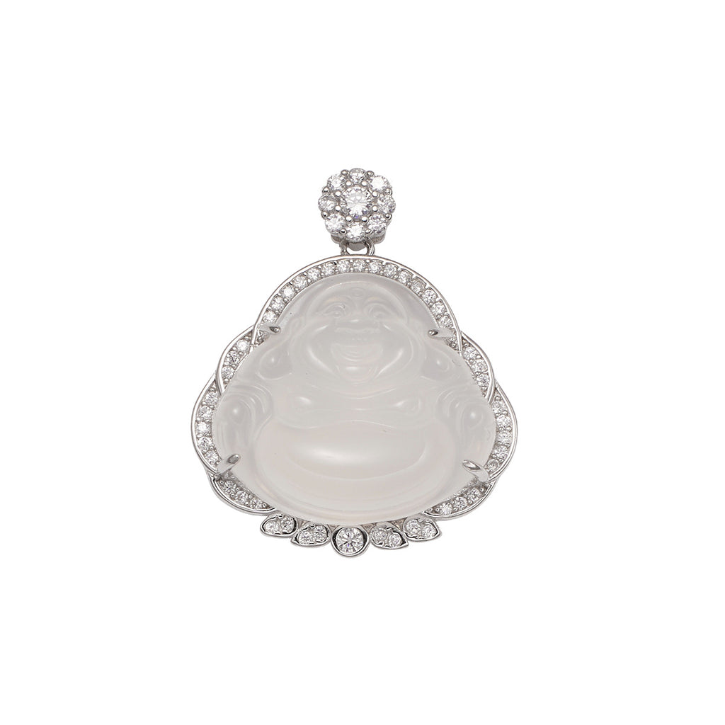 Damen Anhänger mit Buddha-Motiv aus hochwertigem Halbedelstein und funkelnden Zirkonia Shop Nory