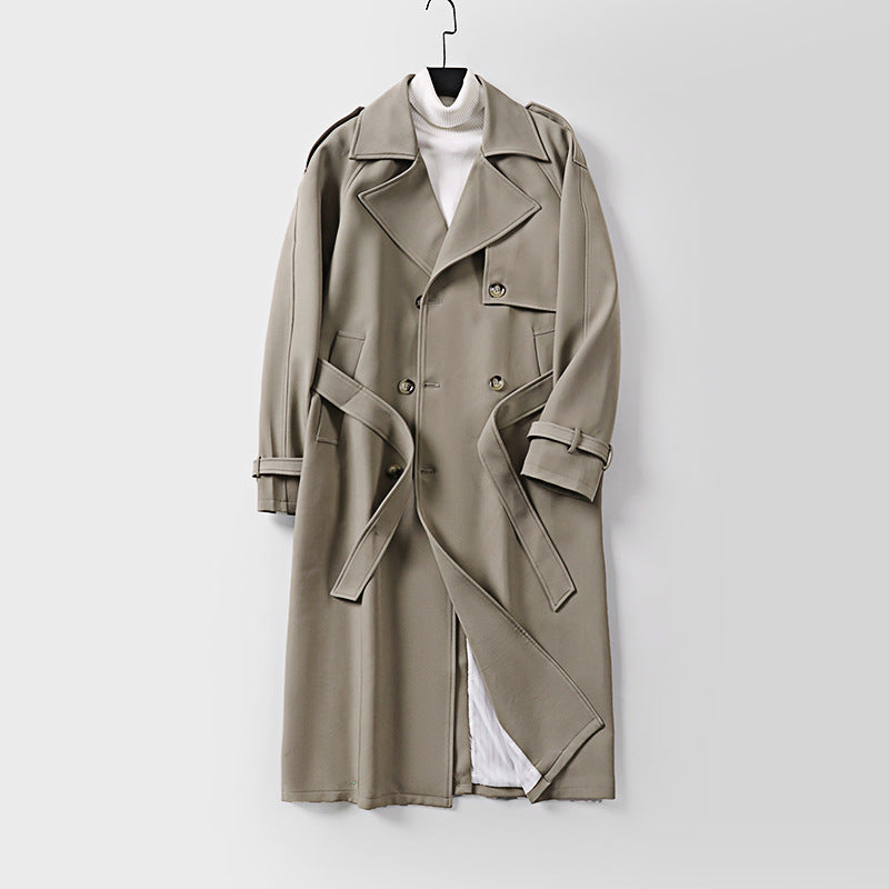 Damen Zweireihiger Oversized Trenchcoat mit weitem Schalkragen und Bindegürtel Shop Nory
