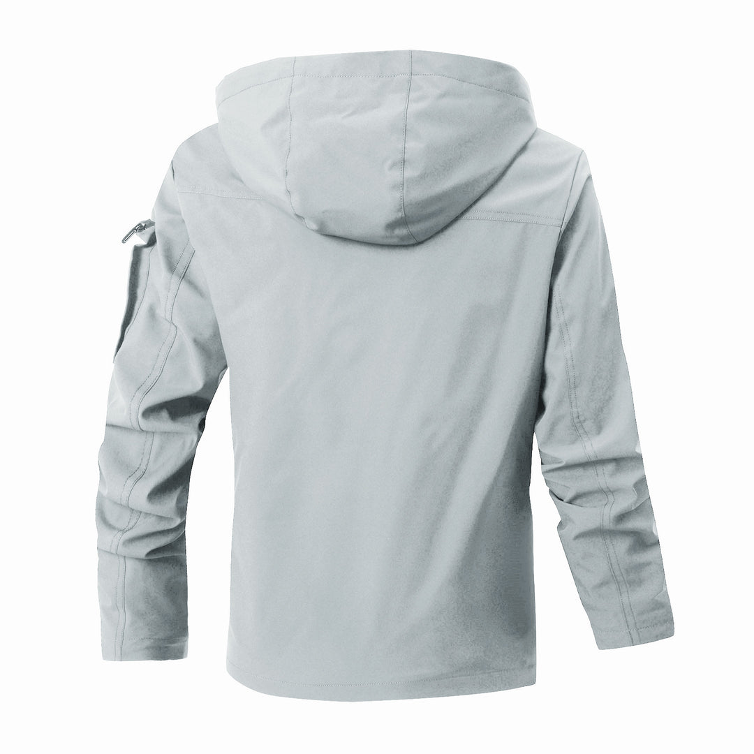 Herren Outdoor-Parka mit karierter Innenfütterung, Kapuze und Multifunktionstaschen Shop Nory
