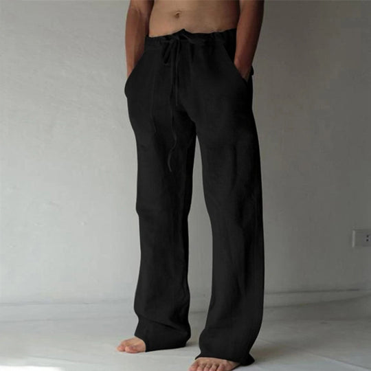 Herren nan lockere Leinenhose mit weitem Bein und Kordelzugbund Shop Nory