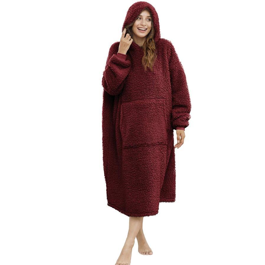 Herren nan übergroßer Sherpa-Wohnmantel mit Kapuze und praktischen Eingrifftaschen Shop Nory