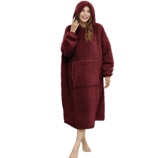 Herren nan übergroßer Sherpa-Wohnmantel mit Kapuze und praktischen Eingrifftaschen Shop Nory