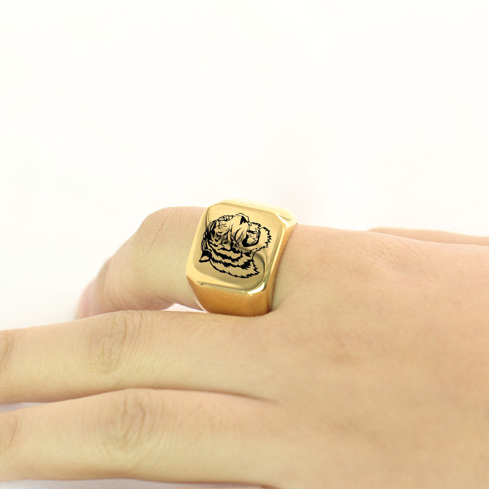 Herren Ring mit kunstvollem Tigerkopf-Design Shop Nory