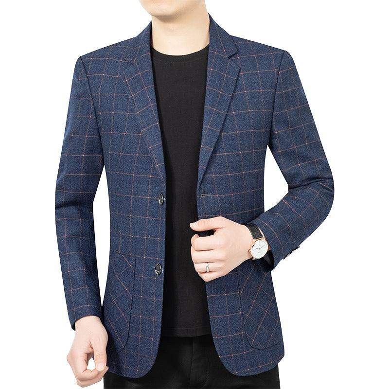 Herren Schmal geschnittenes karierter City-Blazer mit aufgesetzten Taschen Shop Nory