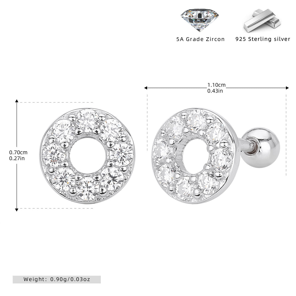 Damen Ohrstecker mit funkelnden Zirkon-Akzenten aus hochwertigem 925 Sterling Silber Shop Nory