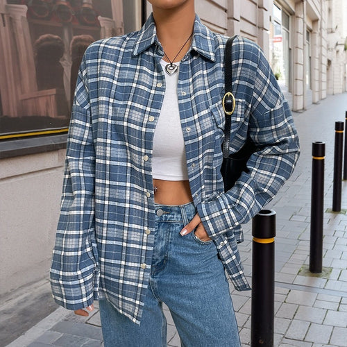 Damen Karierte Overshirt Shop Nory