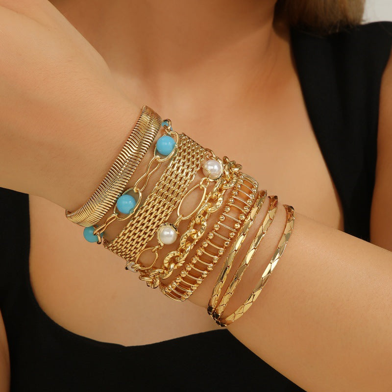 Damen Armreif mit kunstvollem Wellenmuster Shop Nory