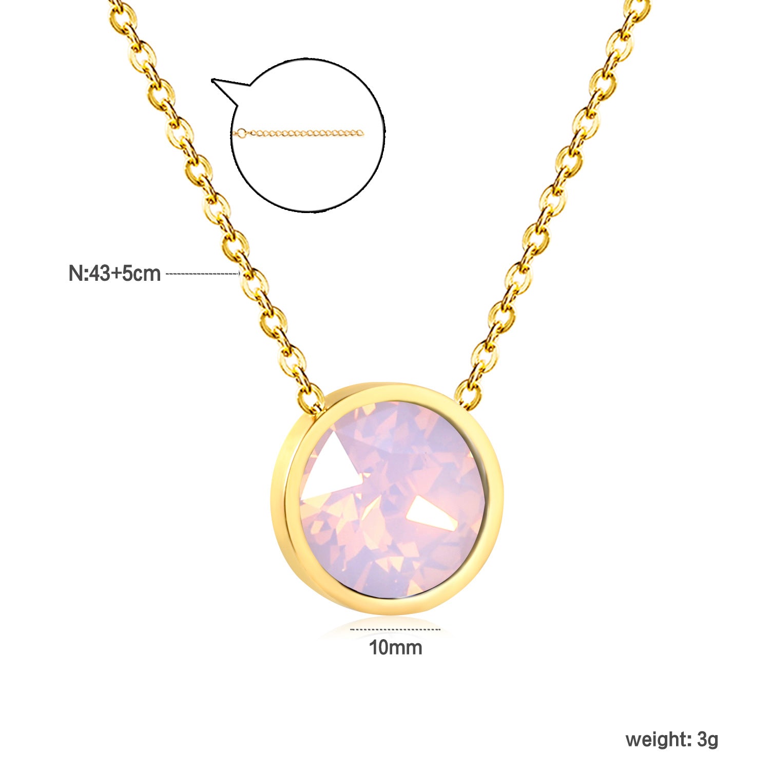 Damen Halskette mit funkelndem Kristallanhänger und eleganter Gliederkette Shop Nory