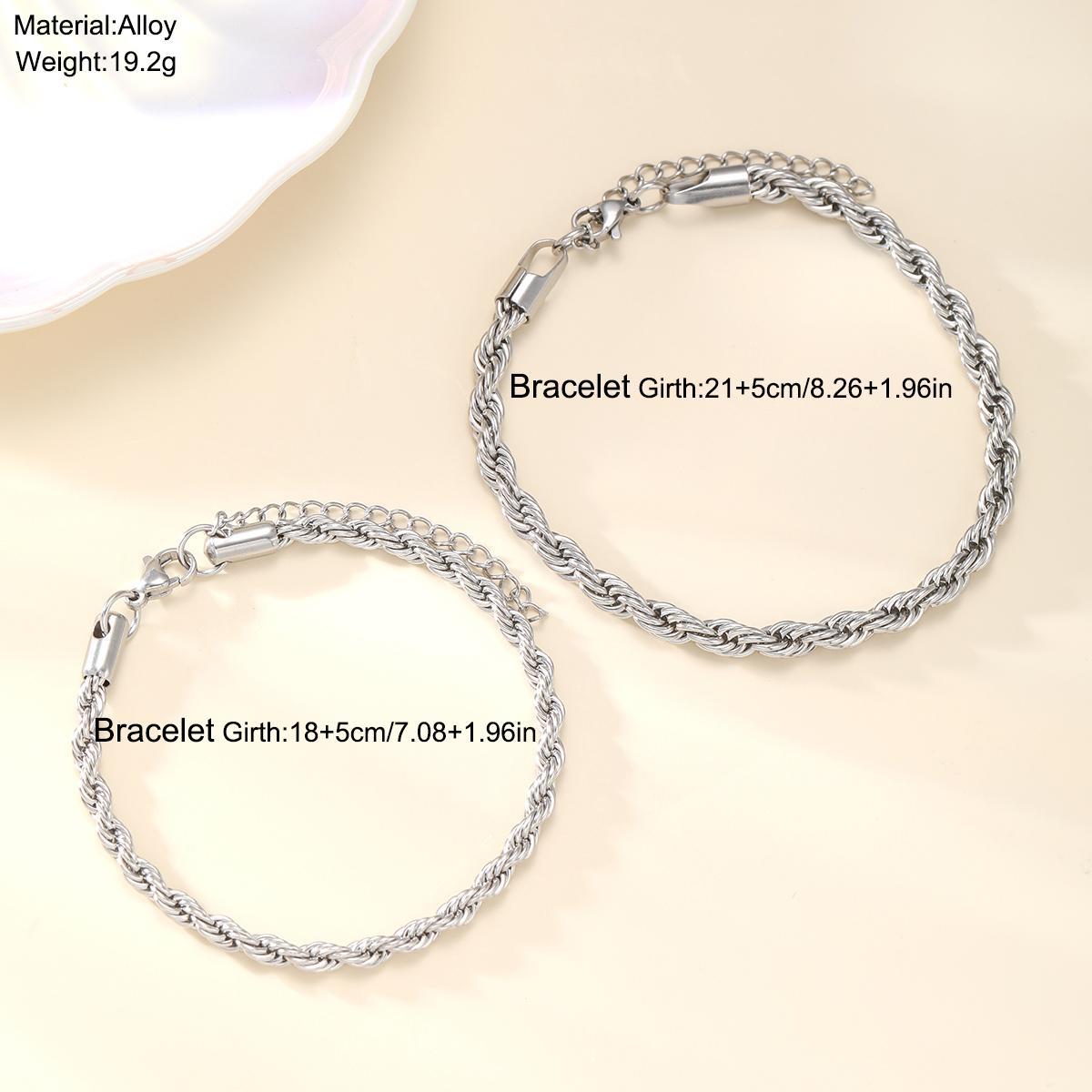 Herren Armband-Set aus elegantem Edelstahl mit gewundenem Design Shop Nory