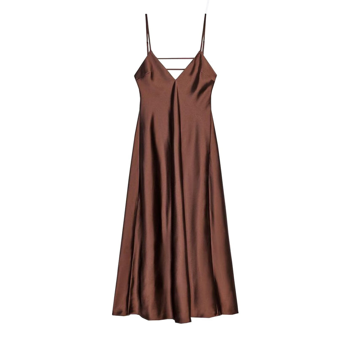 Damen Sommerliches Spaghettiträgerkleid mit schmeichelndem Schnitt und fließendem Stoff