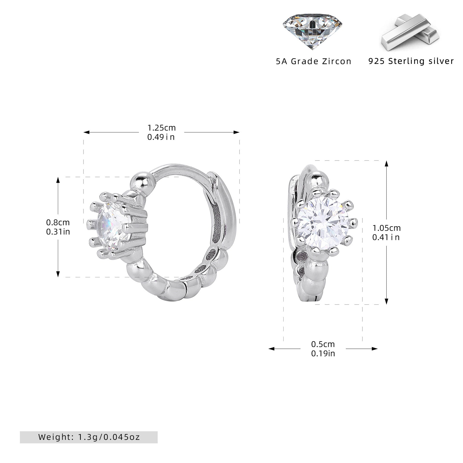 Damen Ohrhänger mit funkelndem 5A Zirkon und hochwertigem 925 Sterling Silber Shop Nory