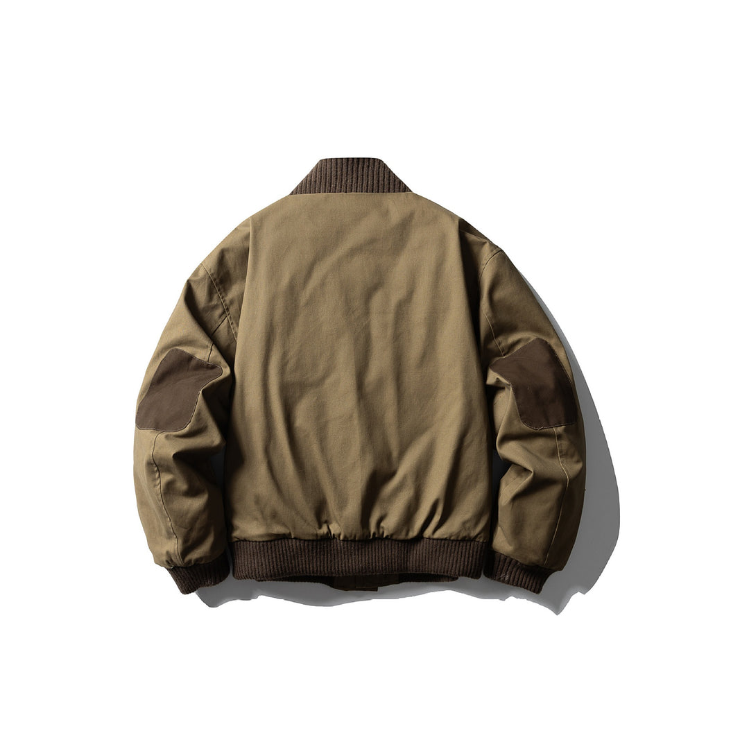 Herren Canvas-Bomberjacke mit Rippsaum und hohem Stehkragen Shop Nory