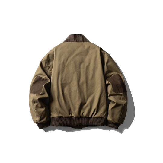 Herren Canvas-Bomberjacke mit Rippsaum und hohem Stehkragen Shop Nory