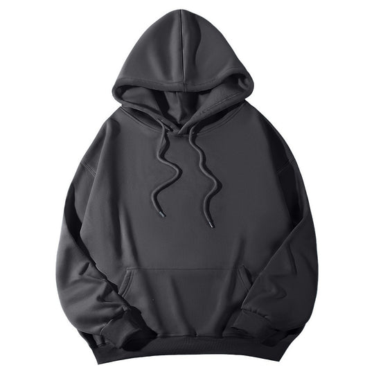 Unisex minimalistischer Kapuzenpullover mit verlängertem Rücken und Kängurutasche Shop Nory