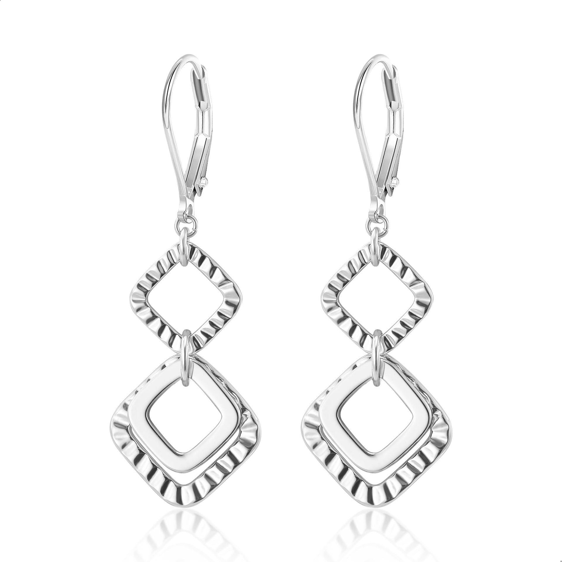 Damen Ohrhänger mit doppeltem Ringdesign und elegantem Glitzereffekt Shop Nory