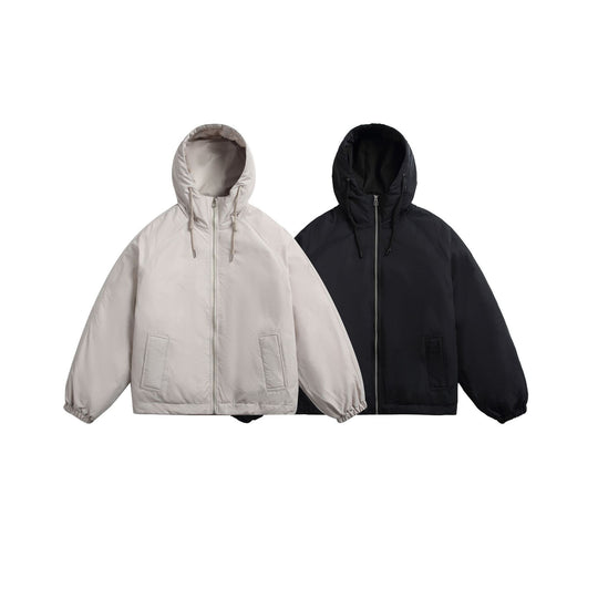 Unisex Kurz geschnittene wattierte Kapuzenjacke im Boxy‑Cut mit elastischem Saum Shop Nory