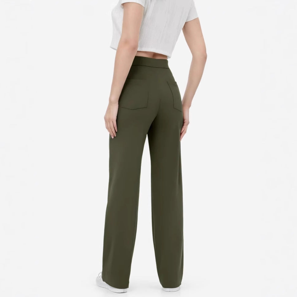 Damen Taillenbetonte Schlaghose aus Stretch-Jersey mit dekorativer Knopfleiste Shop Nory