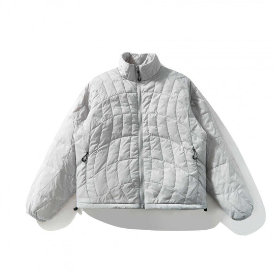 Unisex Ultraleichte gesteppte Kurzjacke mit geometrischer Steppung, Stehkragen und Tunnelzugsaum Shop Nory